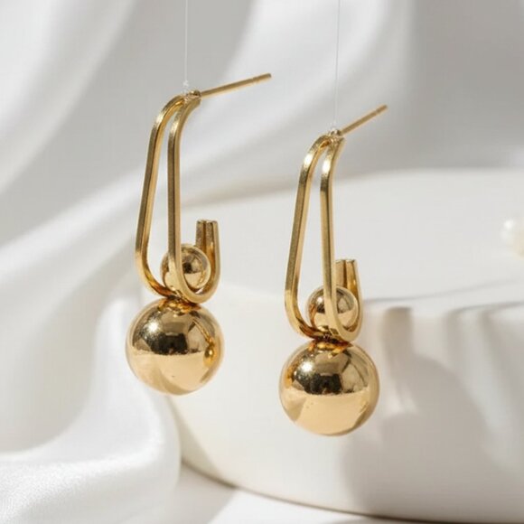 🆕 Chic Shine 18K Gold Plated Bead Drop Earrings Perfect for Every Occasion - Picture 16 of 16